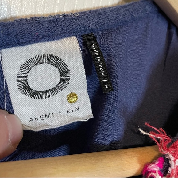 Anthropologie Akron + Kin boho embroidered bib sleeveless dress sz 8 - Picture 9 of 10